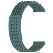 For Huawei Watch 3 22mm Holes Breathable 3D Dots Silicone Watch Band(Olive Green)