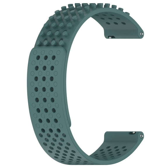 For Huawei Watch 3 22mm Holes Breathable 3D Dots Silicone Watch Band(Olive Green)