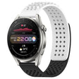 For Huawei Watch 3 Pro 22mm Holes Breathable 3D Dots Silicone Watch Band(White+Black) - Watch Bands by PMC TechLife | Online Shopping South Africa | PMC TechLife