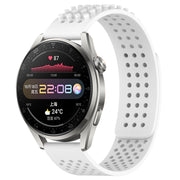 For Huawei Watch 3 Pro 22mm Holes Breathable 3D Dots Silicone Watch Band(White)