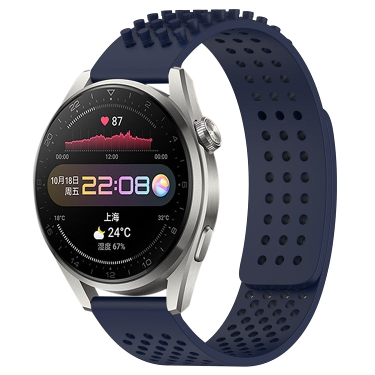 For Huawei Watch 3 Pro 22mm Holes Breathable 3D Dots Silicone Watch Band(Midnight Blue) - Watch Bands by PMC TechLife | Online Shopping South Africa | PMC TechLife