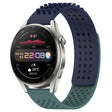 For Huawei Watch 3 Pro 22mm Holes Breathable 3D Dots Silicone Watch Band(Midnight Blue+Olive Green) - free shipping - PMC TechLife - Order now!