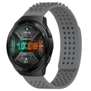 For Huawei Watch GT 2E 22mm Holes Breathable 3D Dots Silicone Watch Band(Grey)