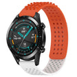 For Huawei GT2 46mm 22mm Holes Breathable 3D Dots Silicone Watch Band(Orange+White) - Watch Bands by PMC TechLife | Online Shopping South Africa | PMC TechLife