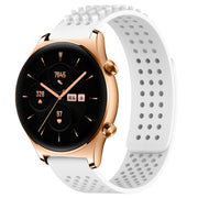 For Honor Watch GS 3 22mm Holes Breathable 3D Dots Silicone Watch Band(White)