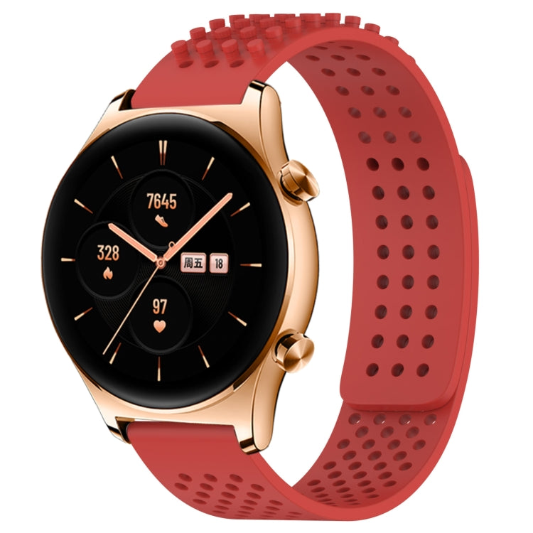 For Honor Watch GS 3 22mm Holes Breathable 3D Dots Silicone Watch Band(Red) - Watch Bands by PMC TechLife | Online Shopping South Africa | PMC TechLife