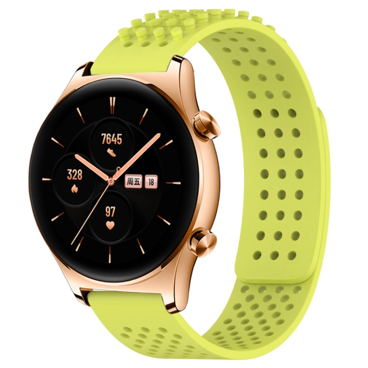 For Honor Watch GS 3 22mm Holes Breathable 3D Dots Silicone Watch Band(Lime Green) - free shipping - PMC TechLife - Order now!