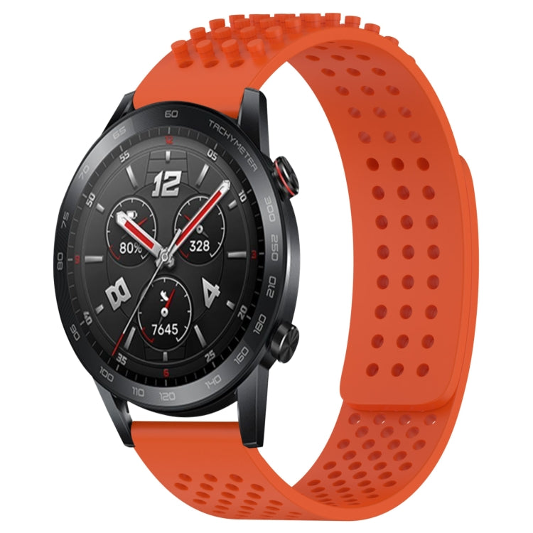 For Honor Watch GS 3i 22mm Holes Breathable 3D Dots Silicone Watch Band(Orange) - Watch Bands by PMC TechLife | Online Shopping South Africa | PMC TechLife | Buy Now Pay Later Mobicred