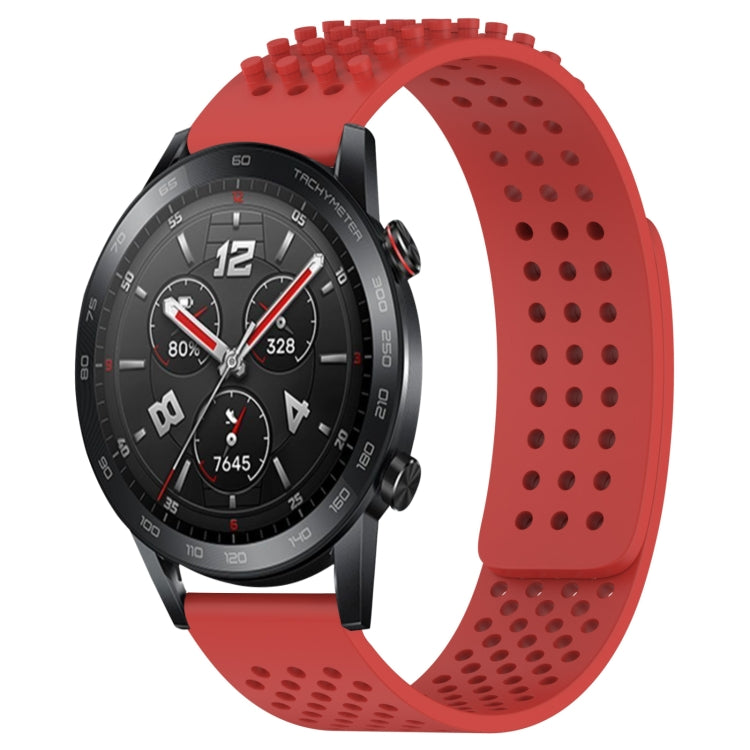 For Honor Watch GS 3i 22mm Holes Breathable 3D Dots Silicone Watch Band(Red) - Watch Bands by PMC TechLife | Online Shopping South Africa | PMC TechLife