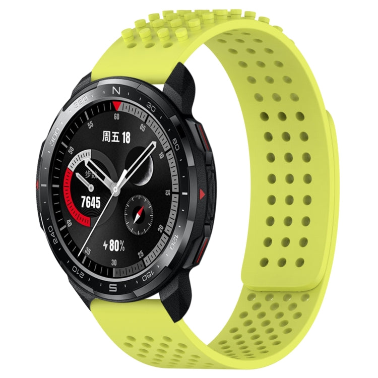 For Honor Watch GS Pro 22mm Holes Breathable 3D Dots Silicone Watch Band(Lime Green) - Watch Bands by PMC TechLife | Online Shopping South Africa | PMC TechLife