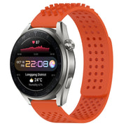 For Huawei Watch 3 Pro New 22mm Holes Breathable 3D Dots Silicone Watch Band(Orange)