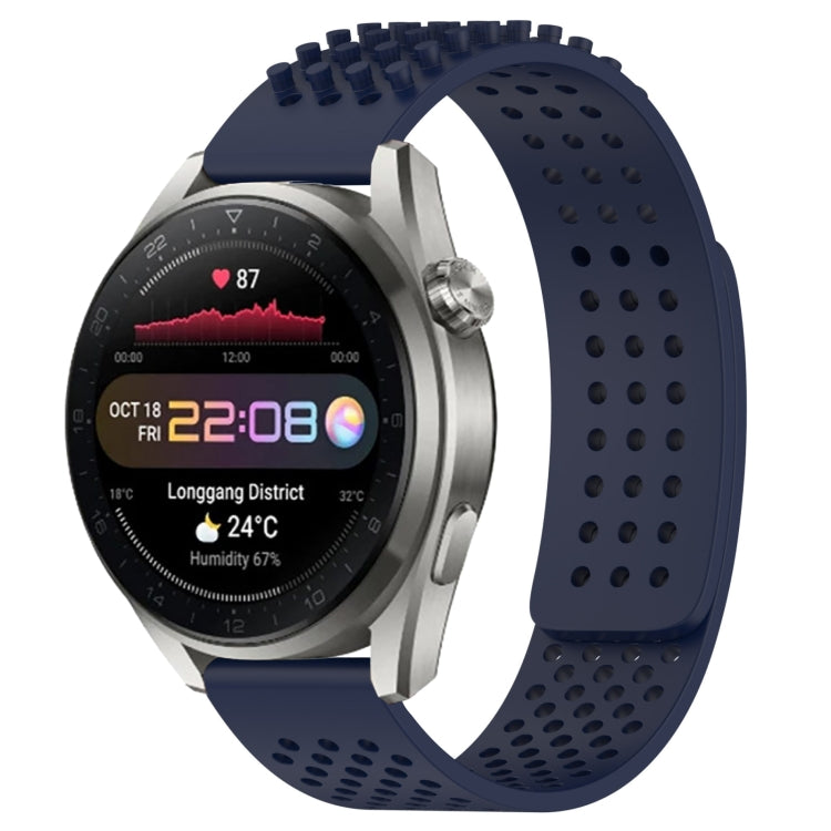 For Huawei Watch 3 Pro New 22mm Holes Breathable 3D Dots Silicone Watch Band(Midnight Blue) - free shipping - PMC TechLife - Order now!