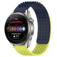 For Huawei Watch 3 Pro New 22mm Holes Breathable 3D Dots Silicone Watch Band(Midnight Blue+Lime Green) - Watch Bands by PMC TechLife | Online Shopping South Africa | PMC TechLife