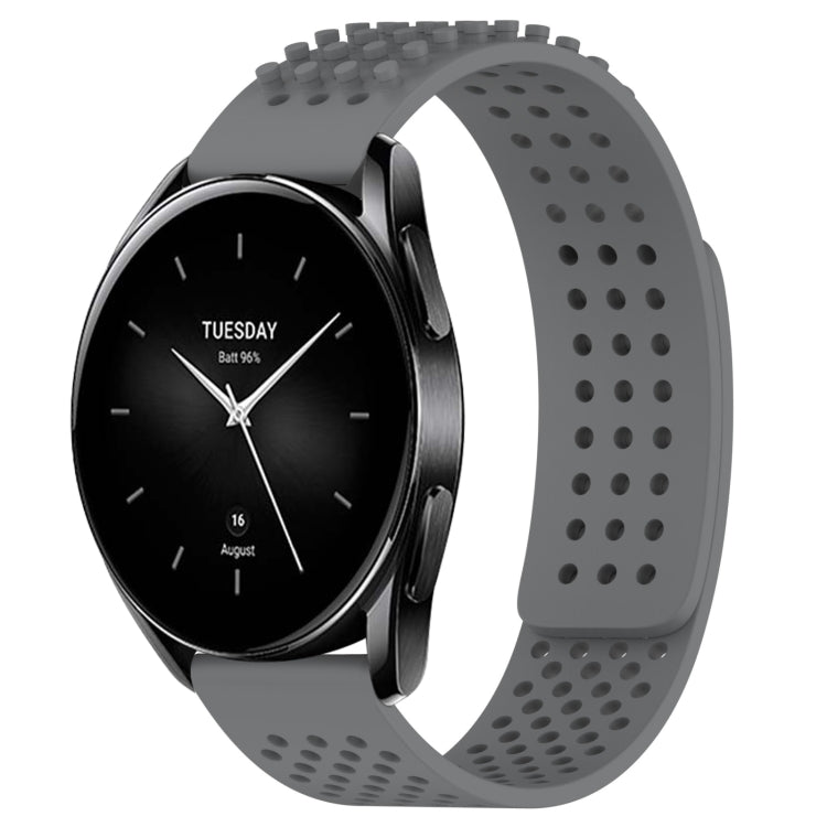For Xiaomi Watch S2 42mm 22mm Holes Breathable 3D Dots Silicone Watch Band(Grey) - free shipping - PMC TechLife - Order now!
