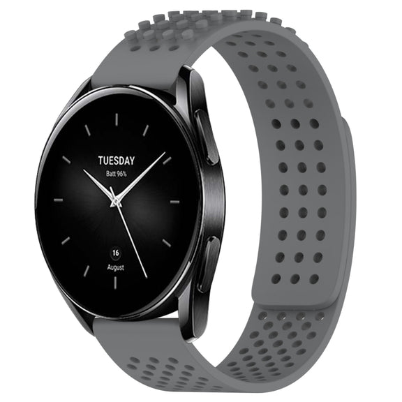 For Xiaomi Watch S2 42mm 22mm Holes Breathable 3D Dots Silicone Watch Band(Grey)