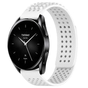For Xiaomi Watch S2 46mm 22mm Holes Breathable 3D Dots Silicone Watch Band(White)