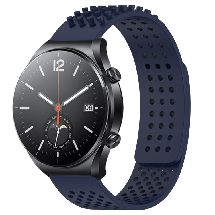 For Xiaomi MI Watch S1 22mm Holes Breathable 3D Dots Silicone Watch Band(Midnight Blue) - Watch Bands by PMC TechLife | Online Shopping South Africa | PMC TechLife