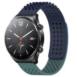 For Xiaomi MI Watch S1 22mm Holes Breathable 3D Dots Silicone Watch Band(Midnight Blue+Olive Green) - Watch Bands by PMC TechLife | Online Shopping South Africa | PMC TechLife