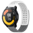 For Xiaomi Watch S1 Active 22mm Holes Breathable 3D Dots Silicone Watch Band(White+Grey) - free shipping - PMC TechLife - Order now!