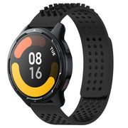 For Xiaomi Watch S1 Active 22mm Holes Breathable 3D Dots Silicone Watch Band(Black)