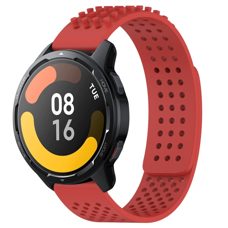 For Xiaomi Watch S1 Active 22mm Holes Breathable 3D Dots Silicone Watch Band(Red) - free shipping - PMC TechLife - Order now!