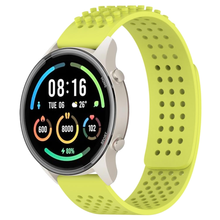 For Xiaomi MI Watch Sport 22mm Holes Breathable 3D Dots Silicone Watch Band(Lime Green) - Watch Bands by PMC TechLife | Online Shopping South Africa | PMC TechLife
