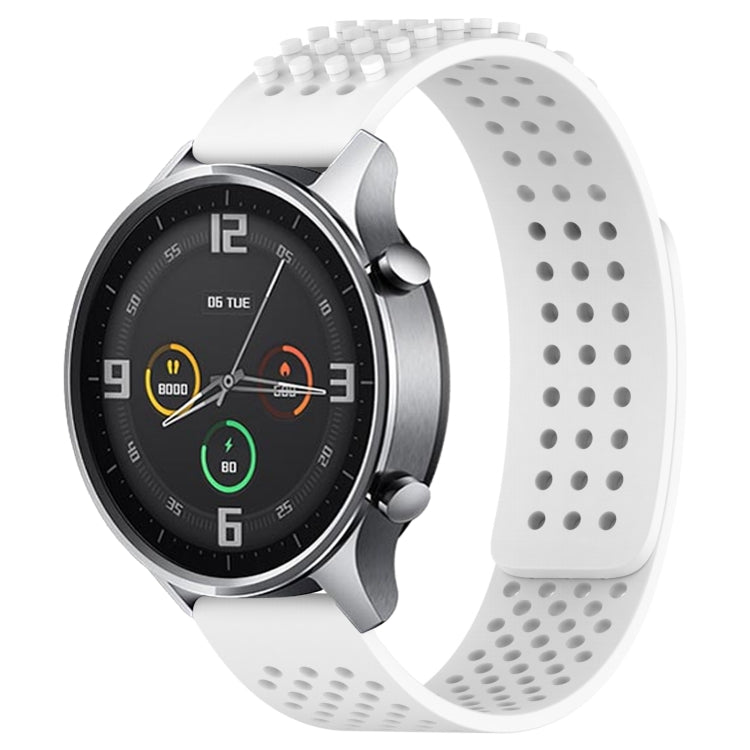 For Xiaomi MI Watch Color 22mm Holes Breathable 3D Dots Silicone Watch Band(White) - Watch Bands by PMC TechLife | Online Shopping South Africa | PMC TechLife | Buy Now Pay Later Mobicred