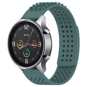 For Xiaomi MI Watch Color 22mm Holes Breathable 3D Dots Silicone Watch Band(Olive Green)
