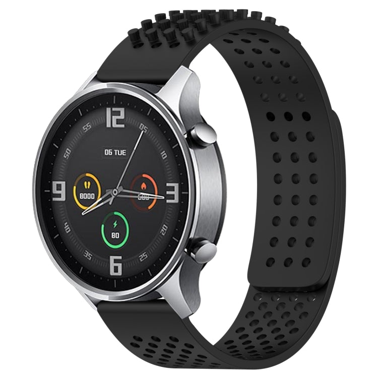 For Xiaomi MI Watch Color 22mm Holes Breathable 3D Dots Silicone Watch Band(Black) - Watch Bands by PMC TechLife | Online Shopping South Africa | PMC TechLife