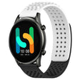 For Xiaomi Haylou RT2 LS10 22mm Holes Breathable 3D Dots Silicone Watch Band(White+Black) - Watch Bands by PMC TechLife | Online Shopping South Africa | PMC TechLife
