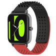 For Xiaomi Haylou RS4 LS12 22mm Holes Breathable 3D Dots Silicone Watch Band(Black+Red) - Watch Bands by PMC TechLife | Online Shopping South Africa | PMC TechLife