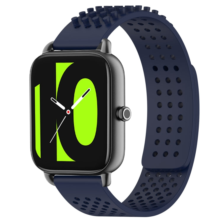 For Xiaomi Haylou RS4 LS12 22mm Holes Breathable 3D Dots Silicone Watch Band(Midnight Blue) - free shipping - PMC TechLife - Order now!
