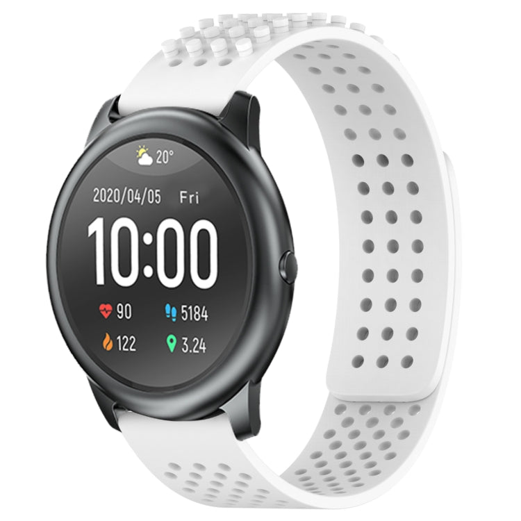 For Xiaomi Haylou RT LS05S 22mm Holes Breathable 3D Dots Silicone Watch Band(White) - Watch Bands by PMC TechLife | Online Shopping South Africa | PMC TechLife