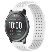 For Xiaomi Haylou RT LS05S 22mm Holes Breathable 3D Dots Silicone Watch Band(White)