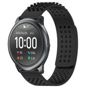 For Xiaomi Haylou RT LS05S 22mm Holes Breathable 3D Dots Silicone Watch Band(Black)