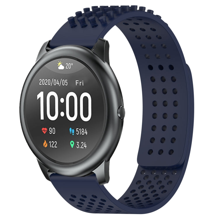 For Xiaomi Haylou RT LS05S 22mm Holes Breathable 3D Dots Silicone Watch Band(Midnight Blue) - Watch Bands by PMC TechLife | Online Shopping South Africa | PMC TechLife