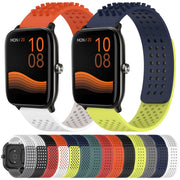 For Xiaomi Haylou RS4 LS12 22mm Holes Breathable 3D Dots Silicone Watch Band(Red)