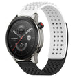For Amazfit GTR 4 22mm Holes Breathable 3D Dots Silicone Watch Band(White+Black) - Watch Bands by PMC TechLife | Online Shopping South Africa | PMC TechLife