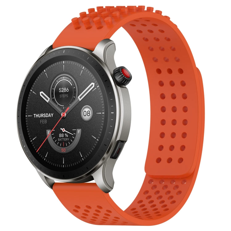 For Amazfit GTR 4 22mm Holes Breathable 3D Dots Silicone Watch Band(Orange) - Watch Bands by PMC TechLife | Online Shopping South Africa | PMC TechLife | Buy Now Pay Later Mobicred