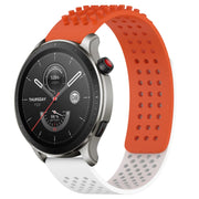 For Amazfit GTR 4 22mm Holes Breathable 3D Dots Silicone Watch Band(Orange+White)