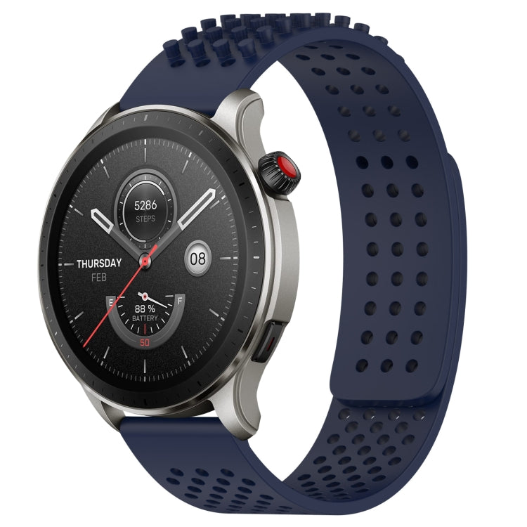 For Amazfit GTR 4 22mm Holes Breathable 3D Dots Silicone Watch Band(Midnight Blue) - Watch Bands by PMC TechLife | Online Shopping South Africa | PMC TechLife
