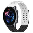 For Amazfit GTR 3 22mm Holes Breathable 3D Dots Silicone Watch Band(White+Black) - Watch Bands by PMC TechLife | Online Shopping South Africa | PMC TechLife