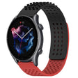 For Amazfit GTR 3 22mm Holes Breathable 3D Dots Silicone Watch Band(Black+Red) - Watch Bands by PMC TechLife | Online Shopping South Africa | PMC TechLife