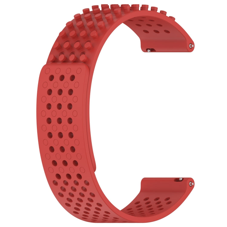 For Amazfit GTR 3 Pro 22mm Holes Breathable 3D Dots Silicone Watch Band(Red) - Watch Bands by PMC TechLife | Online Shopping South Africa | PMC TechLife