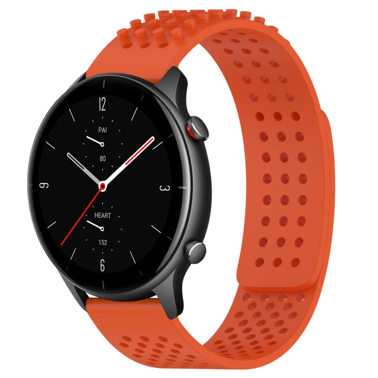 For Amazfit GTR 2e 22mm Holes Breathable 3D Dots Silicone Watch Band(Orange) - Watch Bands by PMC TechLife | Online Shopping South Africa | PMC TechLife