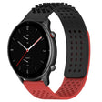 For Amazfit GTR 2e 22mm Holes Breathable 3D Dots Silicone Watch Band(Black+Red) - Watch Bands by PMC TechLife | Online Shopping South Africa | PMC TechLife
