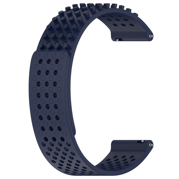 For Amazfit GTR 2e 22mm Holes Breathable 3D Dots Silicone Watch Band(Midnight Blue)
