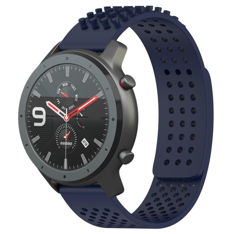 For Amazfit GTR 47mm 22mm Holes Breathable 3D Dots Silicone Watch Band(Midnight Blue) - Watch Bands by PMC TechLife | Online Shopping South Africa | PMC TechLife