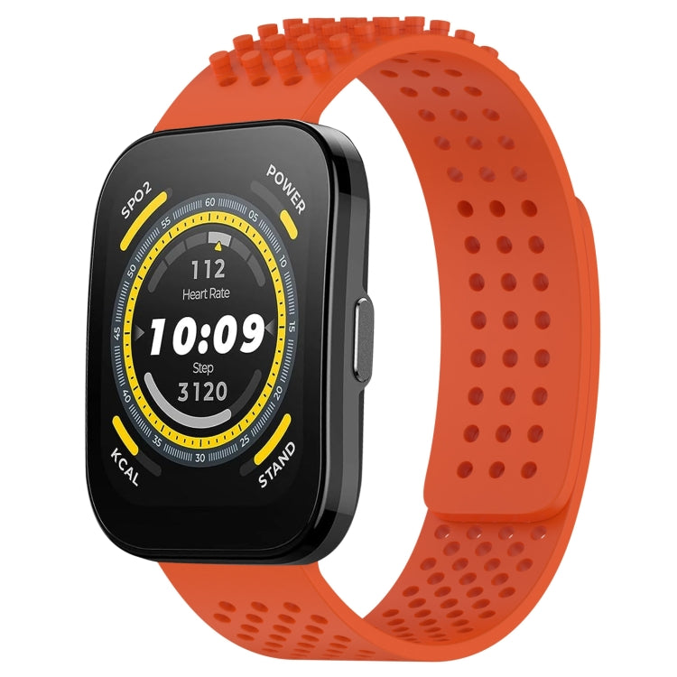 For Amazfit Bip 5 22mm Holes Breathable 3D Dots Silicone Watch Band(Orange) - Watch Bands by PMC TechLife | Online Shopping South Africa | PMC TechLife