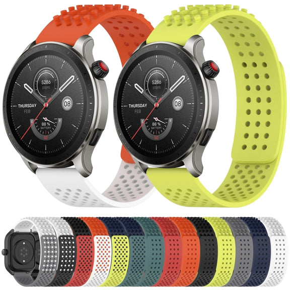 For Amazfit GTR 4 22mm Holes Breathable 3D Dots Silicone Watch Band(Orange)